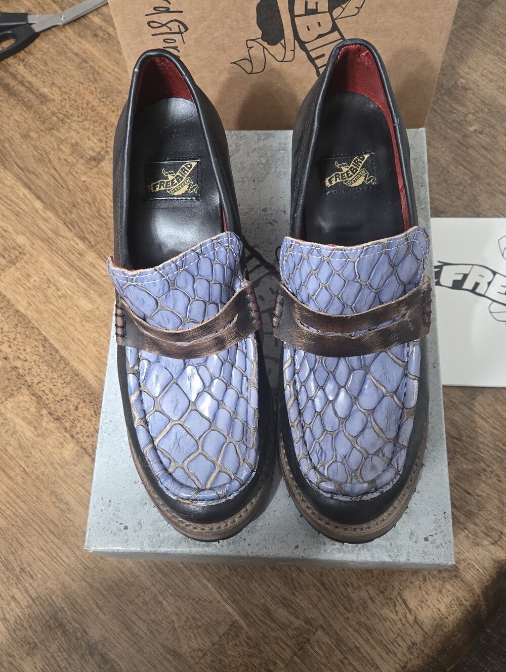 Freebird by Steven Lavender Croc-Embossed Penny Loafers